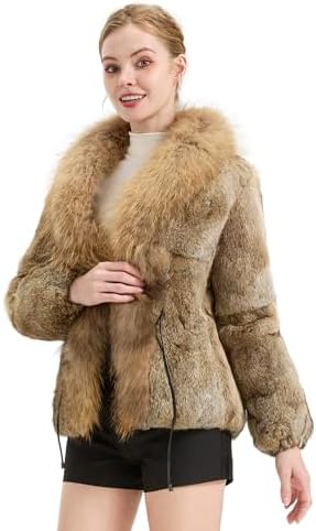Special Mouton Lamb Fur Coat With Mink Trim Brown at Amazon
